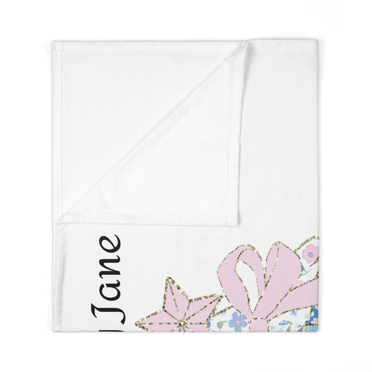 Personalized Baby Swaddle Blanket, Soft Cotton Blankie, Perfect Newborn Gift, Custom Baby Shower Present, Holiday Keepsake